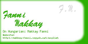 fanni makkay business card